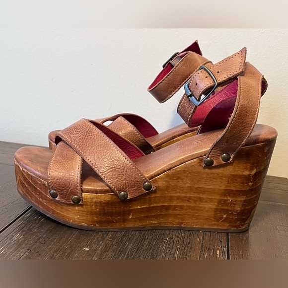 Bed Stu Grettell Wooden Wedge Sandals Womens size 9 - Picture 6 of 8